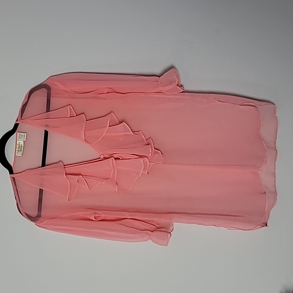 VTG Victoria's Secret Fold Label Orange Sheer Nightgown Sz S